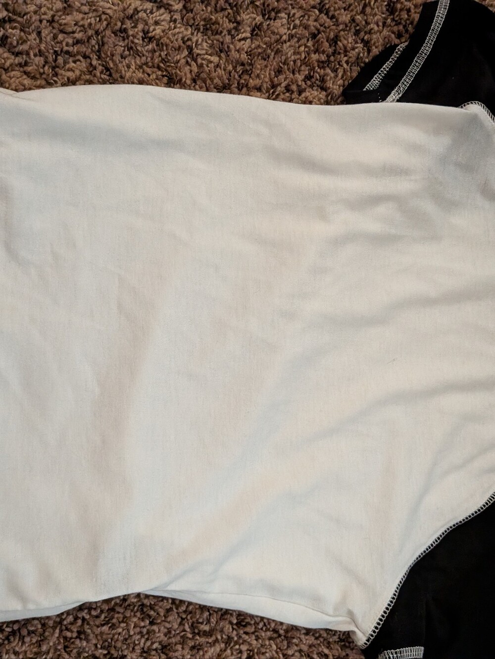 SHEIN White and Black Contrast Tee